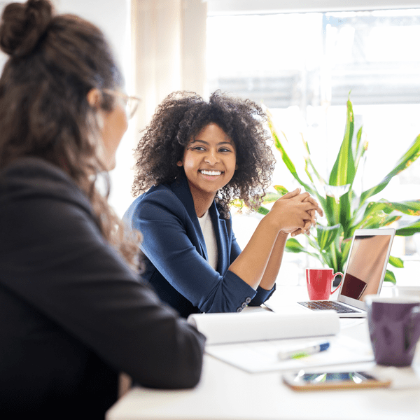 woman at desk at work